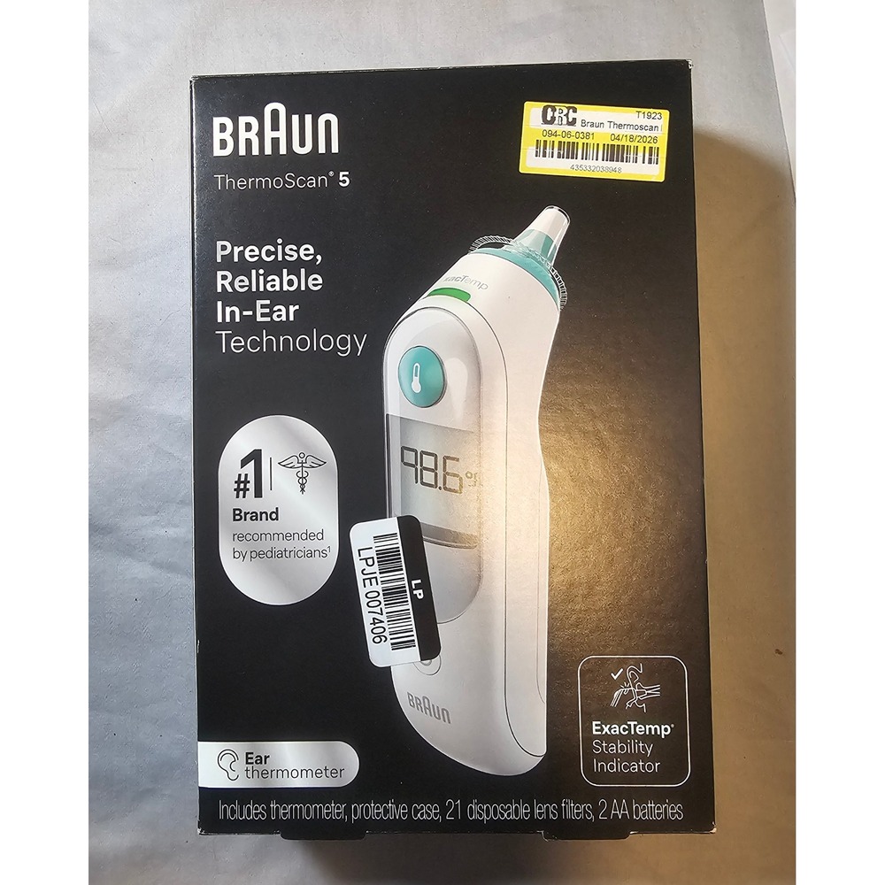 BRAUN ThermoScan 5 In Ear Thermometer 21 filters New Open Dmg Box Easy Medical